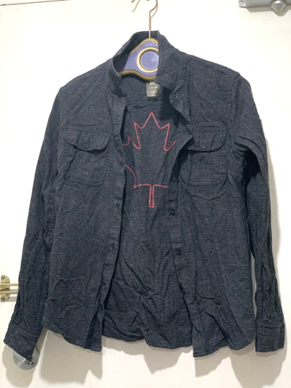 TEAM CANADA 2018 OLYMPIC HUDSON BAY BUTTON-DOWN FLANNEL SHIRTS SIZE M